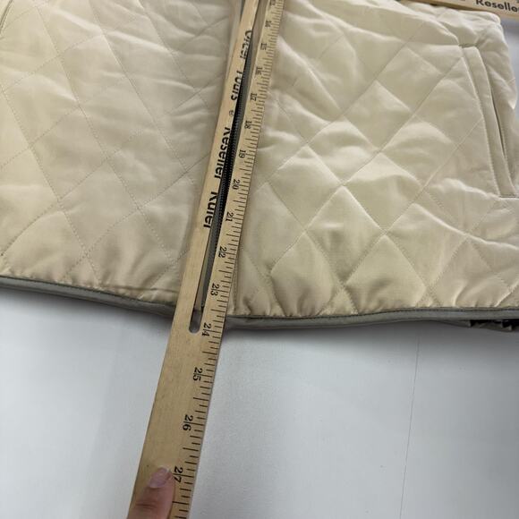 Ralph Lauren Vest Womens Medium Cream Grey Quilted Reversible Outdoors‎ Layers - Picture 7 of 9